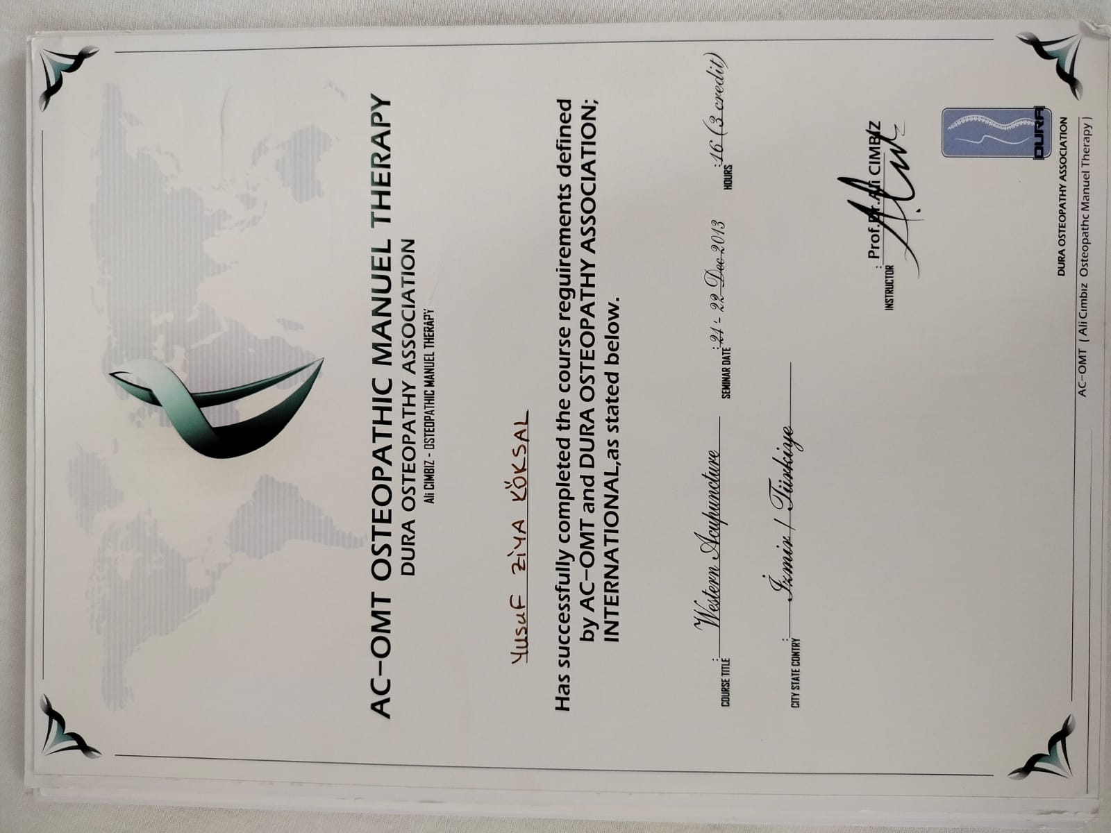 Sertifika 7 – Fzt. Yusuf Ziya KÖKSAL