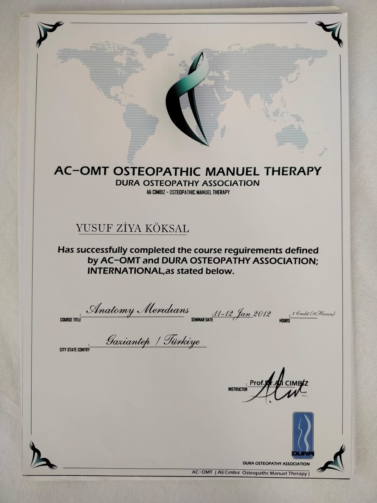 Sertifika 9 – Fzt. Yusuf Ziya KÖKSAL